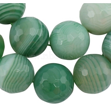 8mm Green Round Striped Agate Beads
