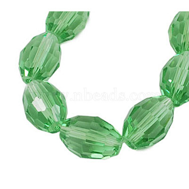 6mm LawnGreen Oval Glass Beads