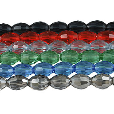 8mm Mixed Color Oval Glass Beads