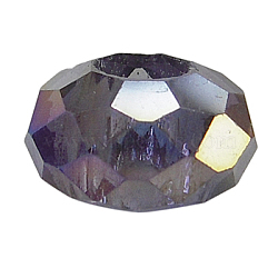 Glass European Beads, Large Hole Beads, No Metal Core, Faceted, Rondelle, Purple, 14x8mm, Hole: 5mm(GDA010-C6)