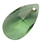 Glass Pendants, Crystal Suncatcher, Faceted, teardrop, Light Green, Size: about 13mm wide, 22mm long, 8mm thick, hole: 0.8mm(GLAA-22X13-15)