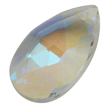 Glass Pendants, Crystal Suncatcher, Faceted, teardrop, AB Color, Clear AB, Size: about 13mm wide, 22mm long, 8mm thick, hole: 0.8mm