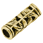 Tibetan Style Hollow Tube Beads, Cadmium Free & Lead Free, Antique Golden, 23x8mm, Hole: 5mm(GLF10482Y)