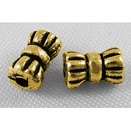 Tibetan Style Zinc Alloy Beads, Lead Free & Cadmium Free, Antique Golden, 6x4mm, Hole: 1mm(GLF0413Y-NF)