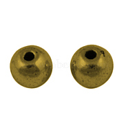 Tibetan Style Spacer Beads, Lead Free & Cadmium Free, Antique Golden Color, Round, 5 mm in diameter, hole: 1.5mm(GLF11486Y)