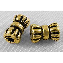 Tibetan Style Zinc Alloy Beads, Lead Free & Cadmium Free, Antique Golden, 6x4mm, Hole: 1mm(GLF0413Y-NF)