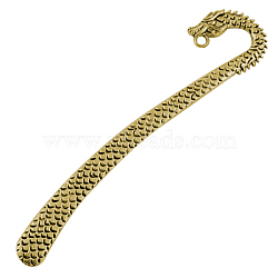 Tibetan Style Alloy Bookmarks, Lead Free and Cadmium Free, Antique Golden, 123x26x2.5mm, Hole: 3.5mm(GLF10056Y-NF)