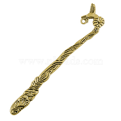 Tibetan Style Alloy Bookmarks, Cadmium Free & Nickel Free & Lead Free, Antique Golden, 123x20x4mm, Hole: 3mm(GLF10059Y-NF)