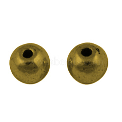 Tibetan Style Spacer Beads, Lead Free & Cadmium Free, Antique Golden Color, Round, 5 mm in diameter, hole: 1.5mm(GLF11486Y)