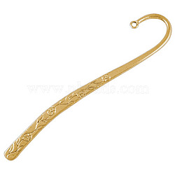 Tibetan Antique Golden Bookmarks, Lead Free and Cadmium Free, 2.4cm wide, 12.2cm long, hole: 2mm(GLF1678Y)
