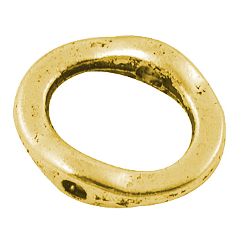 Tibetan Style Alloy Bead Frame, Ring, Antique Golden, Lead Free & Cadmium Free, 15x13x3.5mm, Hole: 1.5mm