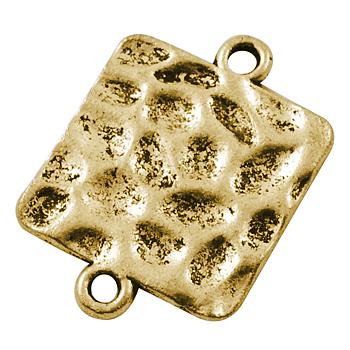 Tibetan Style Alloy Links connectors, Rectangle, Antique Silver, Antique Golden, Lead Free & Cadmium Free & Nickel Free, 26x19x1.5mm, Hole: 2mm