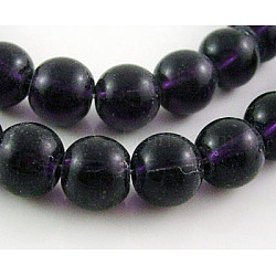 Glass Beads Strands, Round, Medium Purple, about 10mm in diameter, hole: 1mm, about 30pcs/strand, 12 inch(GR10mm07Y)