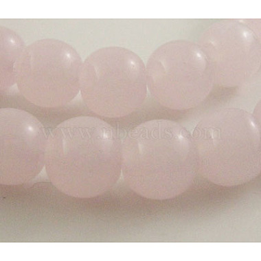 10mm Pink Round Glass Beads