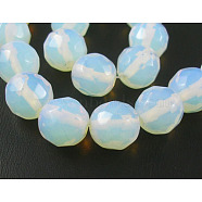 Opalite Beads Strands, Faceted Round, 12mm, Hole: 1.5mm, about 31pcs/strand, 14 inch(GSF12mmC081)