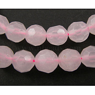 Natural Rose Quartz Gemstone Beads, Round, Pink, 4mm, Hole: 0.8mm, about 93pcs/strand, 15 inch(GSF4mmC034)