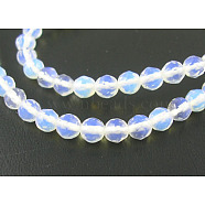 Opalite Beads Strands, Faceted Round, 4mm, Hole: 0.5mm, about 90pcs/strand, 15 inch(GSF4mmC081)