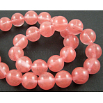 Cherry Quartz Glass Beads Strands, Round, Salmon, 12mm, Hole: 1mm, about 31pcs/strand, 15 inch(GSR12mmC054)