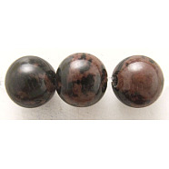 16 inches Round Gemstone Strands, Mahogany Obsidian, Bead: 12mm in diameter, hole:1.0mm. about 32pcs/strand(GSR12mmC005)
