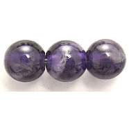 16 inch Round Gemstone Strands, Amethyst, Bead: 14mm in diameter, hole:1.0mm. about 28pcs/strand(GSR14mmC062)