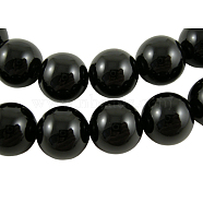 Natural Black Onyx Round Beads Strands, Grade A, Dyed, 16mm, Hole: 1.5mm, about 26pcs/strand, 16 inch(GSR16mmC097)