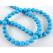 Gemstone Bead Strand, Synthetic Turquoise Beads, Dyed, Round, 6mm, Hole:0.8mm, 60pcs/strands, 15.5 inch(GSR6mmC064)