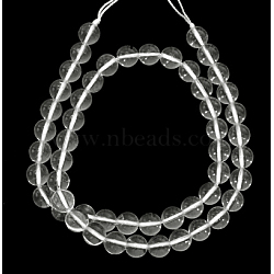 Natural Gemstone Beads Strands, Grade AB Quartz Crystal, Round, Clear, about 12mm in diameter, hole: 1.5mm, about 33pcs/strand, 15.5 inch(GSR12mmAB039)