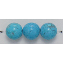 Gemstone Bead Strands, Synthetic Turquoise, Round, about 14mm in diameter, hole:1.0mm, about 28pcs/strand(GSR14mmC064)