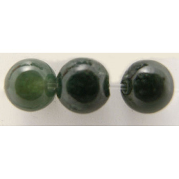 Natural Moss Agate Beads Strands, Round, about 10mm in diameter, hole: 1mm, about 40pcs/strand, 16 inch