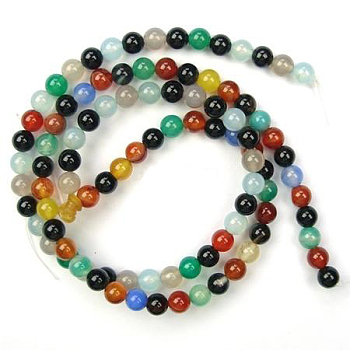 16 inch Round Gemstone Strands, Dyed, Color Agate, Bead: 10mm in diameter, hole: 1mm. about 40pcs/strand