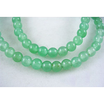 Natural Green Aventurine Beads Strands, Round, 4mm, Hole: 0.8mm, about 92pcs/strand, 14.3 inch