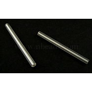 Glass Bugle Beads, Silver, 31~34x3mm, Hole: 1mm, about 1400pcs/one pound(GT001-1)