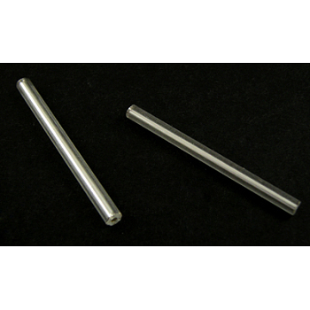 Glass Bugle Beads, Silver, 31~34x3mm, Hole: 1mm, about 1400pcs/one pound
