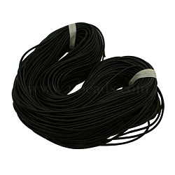 Solid Synthetic Rubber Beading Cord, Black, Round, No Hole, Black, 1.5mm, about about 328.08 yards(300m)/1000g(H0PWK011)