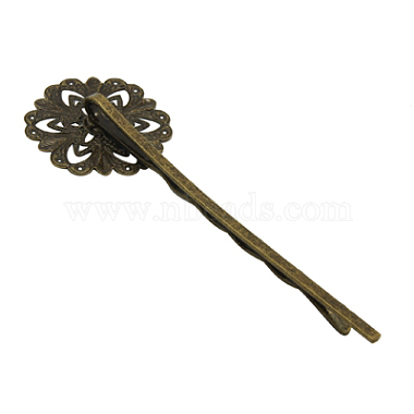 Brass Hair Bobby Pin Findings(HJEW-H011-AB)-2