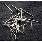 Iron Flat Head Pins, Platinum, 20x0.75~0.8mm, Head: 2.5mm, about 9700pcs/1000g(HP2.0cm)