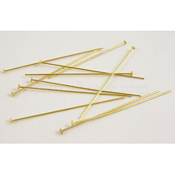 Brass Flat Head Pins, Cadmium Free & Lead Free, Golden, 50x0.75~0.8mm, about 5000pcs/1000g(HP5.0cmCY-G)