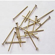 Iron Flat Head Pins, Cadmium Free & Nickel Free & Lead Free, Antique Bronze, 20x0.75~0.8mm, Head: 2.5mm, about 9700pcs/1000g(HPAB2.0cm-NF)