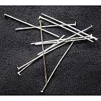 Iron Flat Head Pins, Cadmium Free & Lead Free, Silver Color Plated, 28x0.75~0.8mm, 20 Gauge, about 8400pcs/1000g, Head: 2mm(HPS2.8cm)