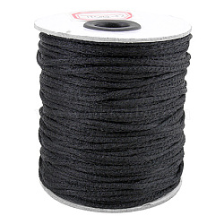 Nylon Thread, Rattail Satin Cord, Black, 2mm, 100yards/roll(300 feet/roll)(HS002-02)