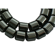 Non-Magnetic Synthetic Hematite Strands, Column, Dark Gray, about 7mm in diameter, 7mm thick, hole: 0.5mm, 56pcs/strand, 16 inch(IM7MM101-1)