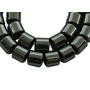 Non-Magnetic Synthetic Hematite Strands, Column, Dark Gray, about 8mm in diameter, 9mm thick, hole: 0.5mm, 51pcs/strand, 16 inch(IM8MM101-1)
