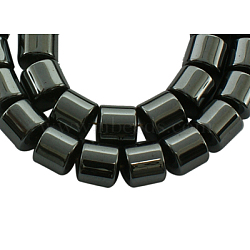 Non-Magnetic Synthetic Hematite Strands, Column, Dark Gray, about 8mm in diameter, 9mm thick, hole: 0.5mm, 51pcs/strand, 16 inch(IM8MM101-1)