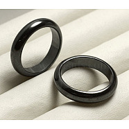 Non-Magnetic Synthetic Hematite Finger Rings, Black, US Size 10, Inner Diameter: 20mm(IMP005)