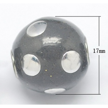 18mm DarkGray Round Polymer Clay Beads
