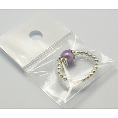 Fashion Glass Pearl Stretch Ring(J-JR00014)-3