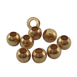Brass Finding Beads, Seamless Round Beads, Raw(Unplated), Nickel Free Size: 4mm in diameter, hole: 1.8mm(J0K2G)