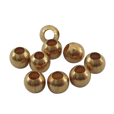 Unplated Gold Round Brass Spacer Beads