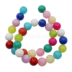 Natural Yellow Jade Dyed Beads Strands, Round, Mixed Color, about 6mm in diameter, hole: 1mm, about 68 pcs/strand, 16 inch(JBR6mm-C)