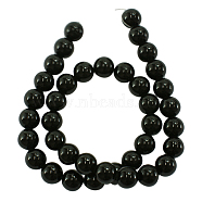 Natural Mashan Jade Beads Strands, Dyed, Black, Round, about 8mm in diameter, hole: 1mm, about 50pcs/strand, 16 inch(JBR2-8mm)